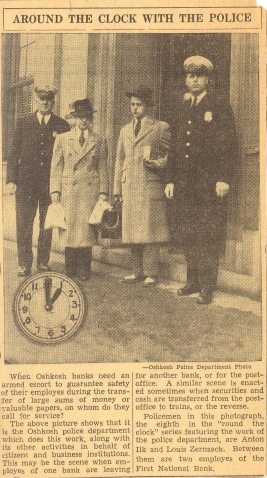 Newspaper clipping from The Oshkosh Northwestern 1940