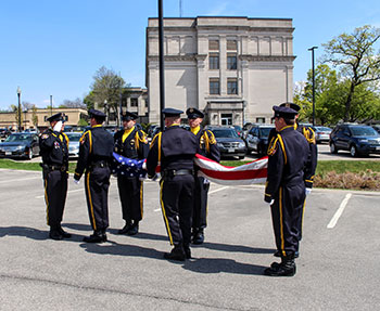 Honor Gaurd in front of Oshkosh City Hall