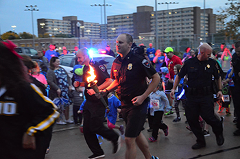Officers taking part in a special event run