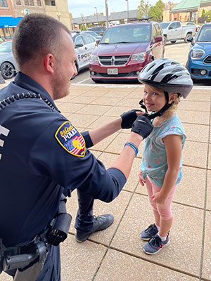 Officers help child